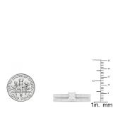 0.35 Carat (ctw) 10K White Gold Princess & Round Cut White Diamond Ladies Bridal Engagement Ring With Matching Band Set 1/3 CT