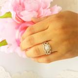 0.85 Carat (ctw) 10K Yellow Gold Round Cut White Diamond Ladies Bridal Swirl Split Shank Halo Engagement Ring With Matching Band Set