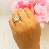 0.85 Carat (ctw) 10K Yellow Gold Round Cut White Diamond Ladies Bridal Swirl Split Shank Halo Engagement Ring With Matching Band Set