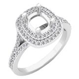 0.50 Carat (ctw) 10K White Gold Round White Diamond Ladies Swirl Engagement Semi-Mount Ring 1/2 CT (No Center Stone)