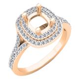 0.50 Carat (ctw) 18K Rose Gold Round White Diamond Ladies Swirl Engagement Semi-Mount Ring 1/2 CT (No Center Stone)