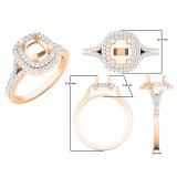 0.50 Carat (ctw) 18K Rose Gold Round White Diamond Ladies Swirl Engagement Semi-Mount Ring 1/2 CT (No Center Stone)
