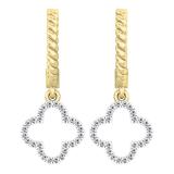 0.15 Carat (ctw) 10K Yellow Gold Round Diamond Ladies Fashion Dangling Drop Earrings