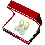 0.15 Carat (ctw) 10K Yellow Gold Round Diamond Ladies Fashion Dangling Drop Earrings