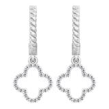 0.15 Carat (ctw) 18K White Gold Round Diamond Ladies Fashion Dangling Drop Earrings