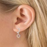0.15 Carat (ctw) 18K White Gold Round Diamond Ladies Fashion Dangling Drop Earrings