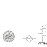 0.10 Carat (ctw) 10K White Gold Round White Diamond Ladies Engagement Fashion Ring 1/10 CT