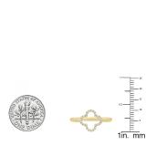 0.10 Carat (ctw) 10K Yellow Gold Round White Diamond Ladies Engagement Fashion Ring 1/10 CT