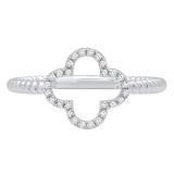 0.10 Carat (ctw) 14K White Gold Round White Diamond Ladies Engagement Fashion Ring 1/10 CT