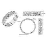 0.30 Carat (ctw) 10K White Gold Round White Diamond Ladies Vintage Style Anniversary Wedding Eternity Band Stackable Ring 1/3 CT