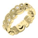 0.30 Carat (ctw) 10K Yellow Gold Round White Diamond Ladies Vintage Style Anniversary Wedding Eternity Band Stackable Ring 1/3 CT