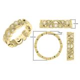 0.30 Carat (ctw) 10K Yellow Gold Round White Diamond Ladies Vintage Style Anniversary Wedding Eternity Band Stackable Ring 1/3 CT