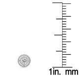 1.17 Carat (ctw) 14K White Gold Round White Diamond Ladies Halo Style Stud Earrings