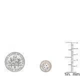 1.17 Carat (ctw) 18K Rose Gold Round White Diamond Ladies Halo Style Stud Earrings