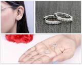 DGLA CERTIFIED Round White Diamond Hoop Earrings (0.25 ctw, Color I-J, Clarity I2-I3) in 10K White Gold