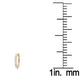 0.22 Carat (ctw) 10K Yellow Gold Real Round Cut White Diamond Ladies Huggies Hoop Earrings 1/4 CT