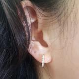 0.22 Carat (ctw) 10K Yellow Gold Real Round Cut White Diamond Ladies Huggies Hoop Earrings 1/4 CT