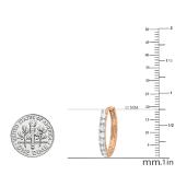 0.22 Carat (ctw) 14K Rose Gold Real Round Cut White Diamond Ladies Huggies Hoop Earrings 1/4 CT