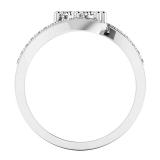 0.50 Carat (ctw) 10K White Gold Round White Diamond Ladies Two Stone Bypass Style Bridal Engagement Ring 1/2 CT