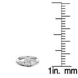0.50 Carat (ctw) 10K White Gold Round White Diamond Ladies Two Stone Bypass Style Bridal Engagement Ring 1/2 CT