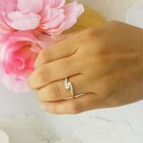 0.50 Carat (ctw) 18K Yellow Gold Round White Diamond Ladies Two Stone Bypass Style Bridal Engagement Ring 1/2 CT
