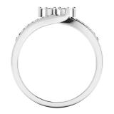 0.25 Carat (ctw) 10K White Gold Round White Diamond Ladies Two Stone Bypass Style Bridal Engagement Ring 1/4 CT