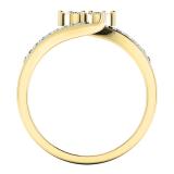 0.25 Carat (ctw) 10K Yellow Gold Round White Diamond Ladies Two Stone Bypass Style Bridal Engagement Ring 1/4 CT
