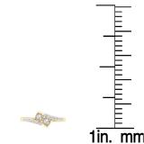 0.25 Carat (ctw) 10K Yellow Gold Round White Diamond Ladies Two Stone Bypass Style Bridal Engagement Ring 1/4 CT