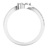 0.25 Carat (ctw) 10K White Gold Round White Diamond Ladies Two Stone Bypass Style Bridal Engagement Ring 1/4 CT
