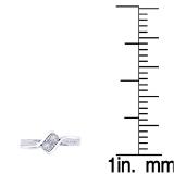 0.25 Carat (ctw) 10K White Gold Round White Diamond Ladies Two Stone Bypass Style Bridal Engagement Ring 1/4 CT