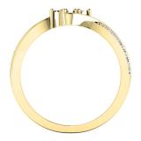 0.25 Carat (ctw) 14K Yellow Gold Round White Diamond Ladies Two Stone Bypass Style Bridal Engagement Ring 1/4 CT