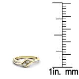 0.25 Carat (ctw) 14K Yellow Gold Round White Diamond Ladies Two Stone Bypass Style Bridal Engagement Ring 1/4 CT