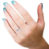 0.25 Carat (ctw) 10K White Gold Round White Diamond Ladies Two Stone Bypass Style Bridal Engagement Ring 1/4 CT