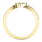 0.25 Carat (ctw) 10K Yellow Gold Round White Diamond Ladies Two Stone Split Shank Bypass Style Bridal Engagement Ring 1/4 CT