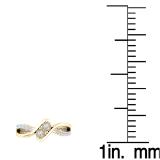 0.25 Carat (ctw) 10K Yellow Gold Round White Diamond Ladies Two Stone Split Shank Bypass Style Bridal Engagement Ring 1/4 CT