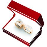 1.35 Carat (ctw) 10K Rose Gold Round White Diamond Men & Women's Cluster Engagement Ring Trio Bridal Set
