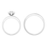 1.35 Carat (ctw) 10K White Gold Round White Diamond Men & Women's Cluster Engagement Ring Trio Bridal Set