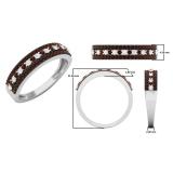 0.60 Carat (ctw) 14K White Gold Round Champagne & White Diamond Ladies Anniversary Wedding Band Stackable Ring