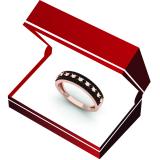 0.60 Carat (ctw) 18K Rose Gold Round Champagne & White Diamond Ladies Anniversary Wedding Band Stackable Ring