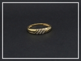 0.15 Carat (ctw) 10K Yellow Gold Round White Diamond Men's Channel Set 3 Row Wedding Band Anniversary Ring