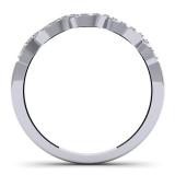 0.23 Carat (ctw) 14K White Gold Round White Diamond Ladies Bridal Anniversary Wedding Band Stackable Swirl Ring 1/4 CT