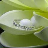 0.23 Carat (ctw) 14K White Gold Round White Diamond Ladies Bridal Anniversary Wedding Band Stackable Swirl Ring 1/4 CT