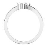 0.25 Carat (ctw) 18K White Gold Round White Diamond Ladies Two Stone Bypass Style Bridal Engagement Ring 1/4 CT