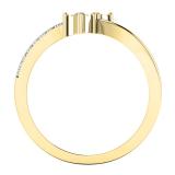 0.25 Carat (ctw) 18K Yellow Gold Round White Diamond Ladies Two Stone Bypass Style Bridal Engagement Ring 1/4 CT