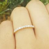 0.18 Carat (ctw) 10K Yellow Gold Round Cut White Diamond Ladies Stackable Anniversary Wedding Band