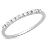 0.18 Carat (ctw) 14K White Gold Round Cut White Diamond Ladies Stackable Anniversary Wedding Band