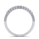 0.18 Carat (ctw) 14K White Gold Round Cut White Diamond Ladies Stackable Anniversary Wedding Band