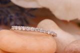 0.18 Carat (ctw) 14K White Gold Round Cut White Diamond Ladies Stackable Anniversary Wedding Band