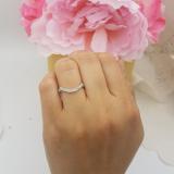 0.10 Carat (ctw) Sterling Silver Round Diamond Ladies Wedding Band Guard Ring 1/10 CT