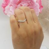 0.10 Carat (ctw) Sterling Silver Round Diamond Ladies Wedding Band Guard Ring 1/10 CT